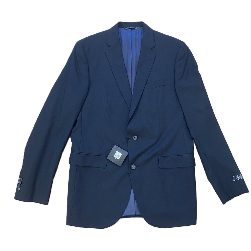 NWT Saks Fifth Avenue Men's 100% Wool Suit Jacket Blazer Black Size 42L